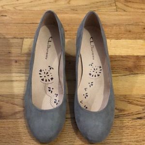 Grey Almond Toe Size 9W Chinese Laundey block heel